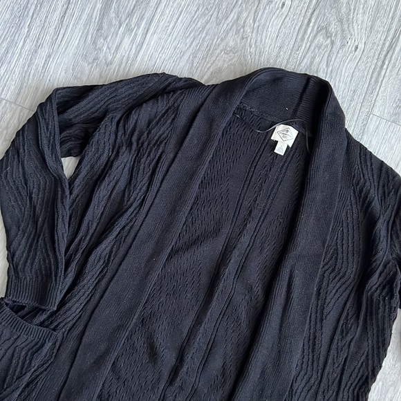 St. John’s Bay | Black Knit Cardigan Sweater Size L - Picture 3 of 4